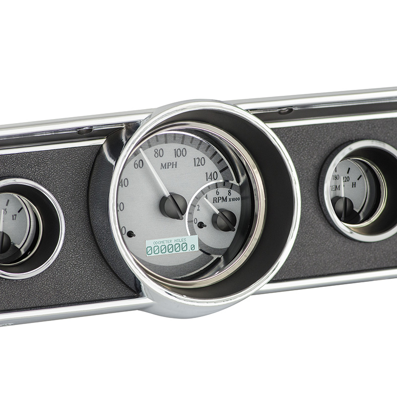 Dakota Digital 1965-66 Ford Mustang VHX System, Silver Alloy Style
